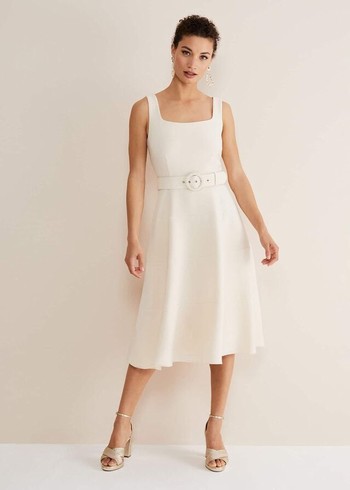 Phase Eight Ethel Fit And Flare Dress Cream Australia | BE9706814